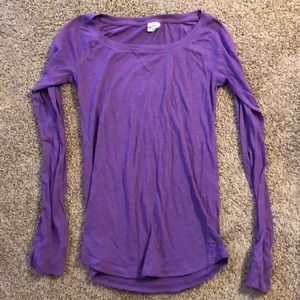 EUC lightweight long sleeve purple tee from PINK